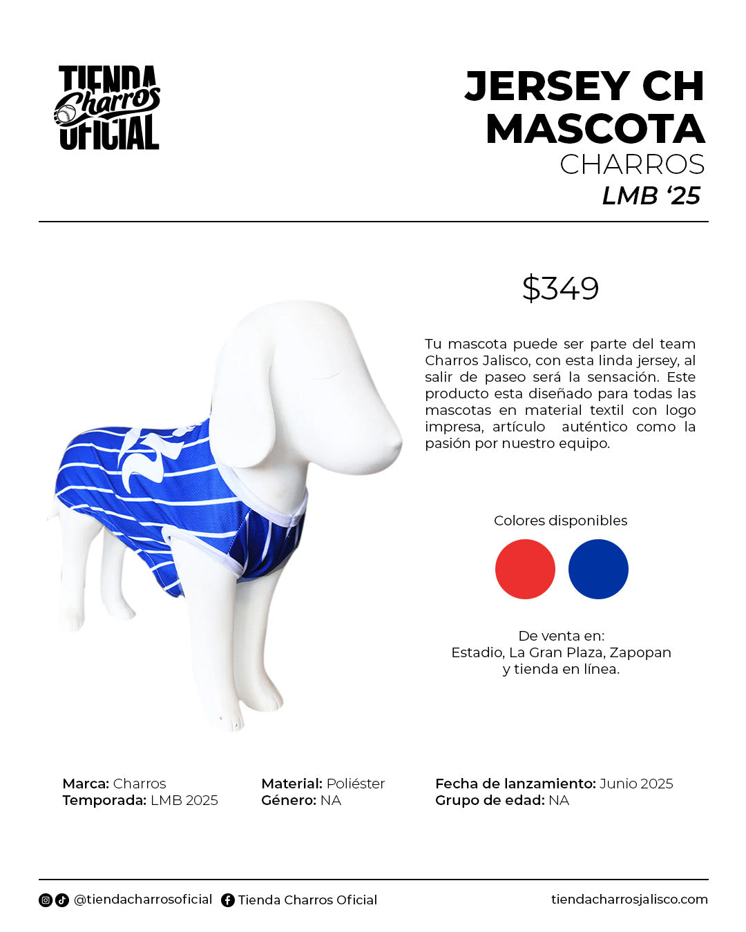 JERSEY CH PARA MASCOTA