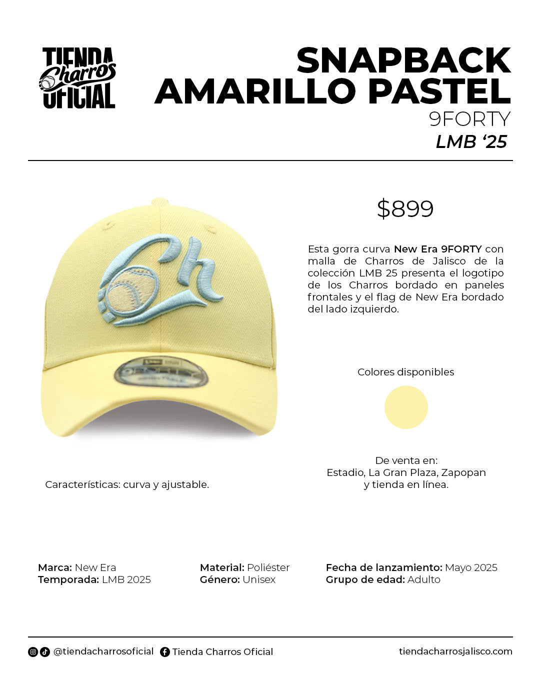 GORRA LMB 25 AMARILLO PASTEL