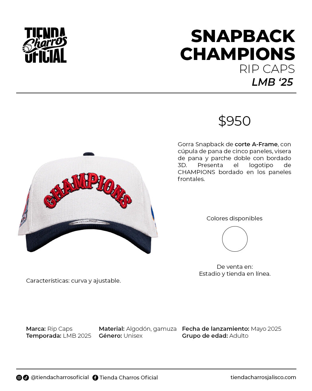 GORRA CHAMPIONS RIPCAPS