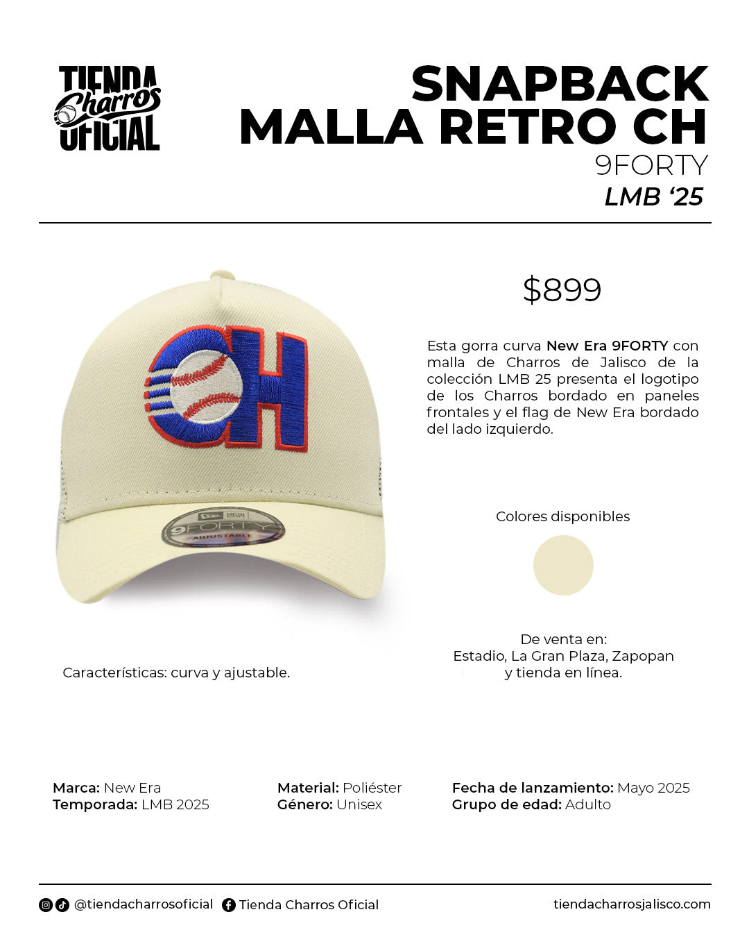 GORRA LMB 25 MALLA RETRO CH