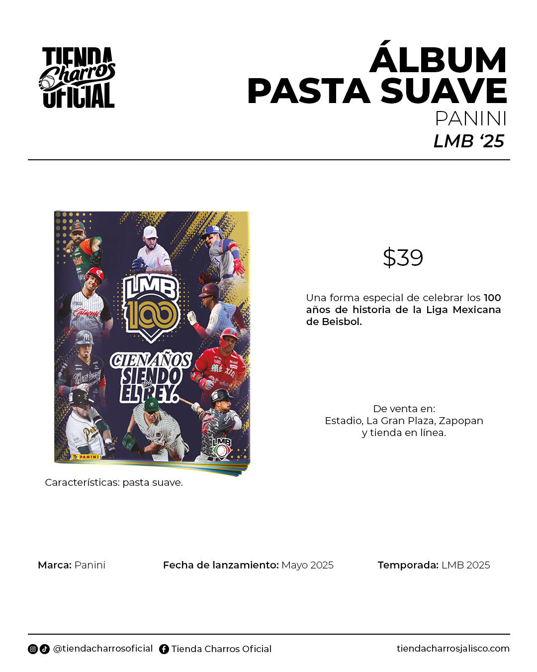 ÁLBUM PANINI LMB PASTA SUAVE