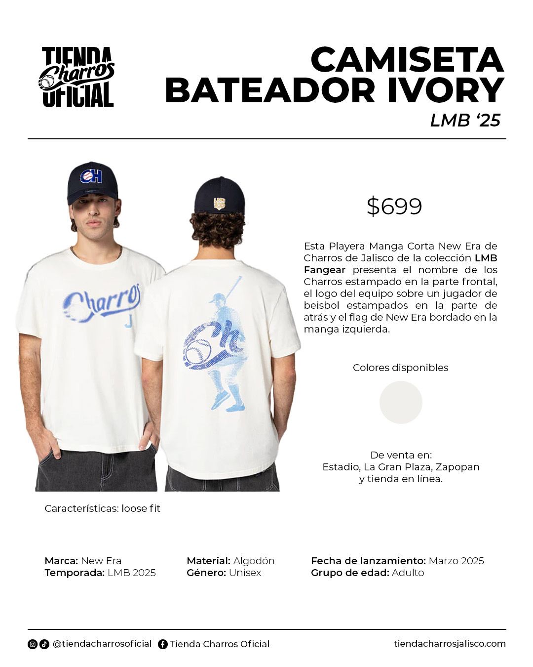 CAMISETA BATEADOR IVORY NEW ERA LMB 25