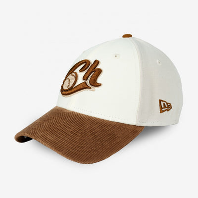 BEIGE CAP WITH CURVED CORDUROY VISOR