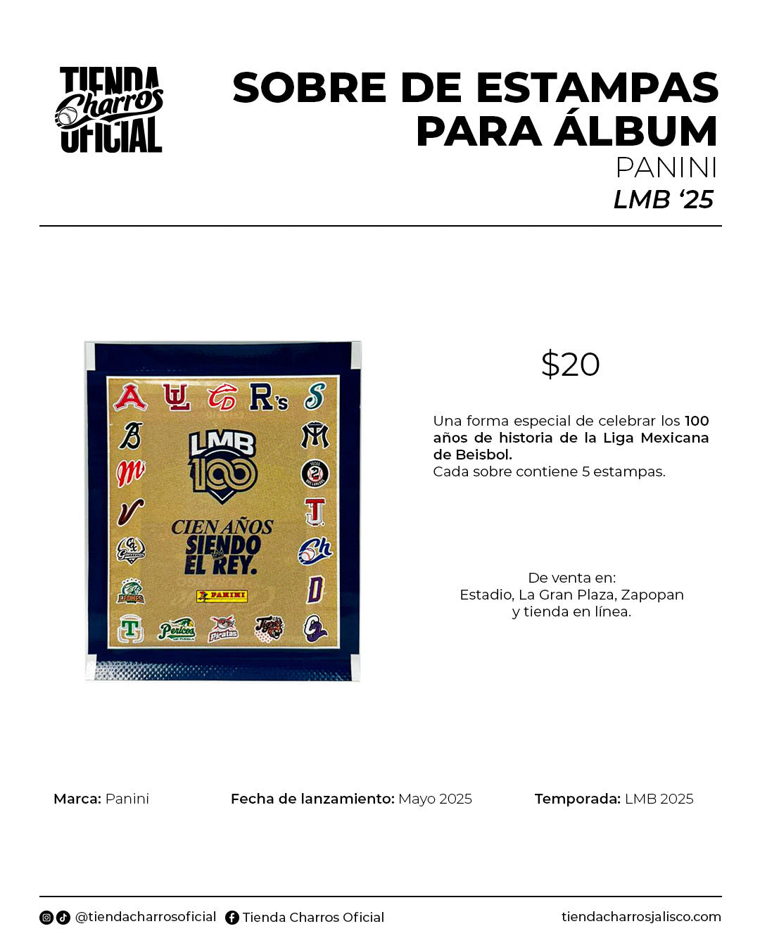 SOBRE DE ESTAMPAS PARA ÁLBUM PANINI LMB