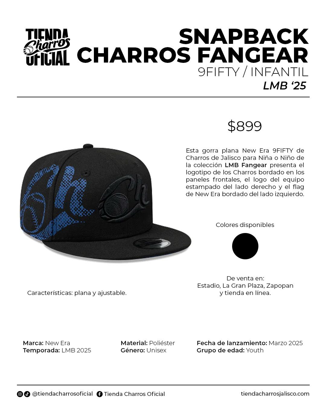 GORRA CHARROS FANGEAR INFANTIL 9FIFTY NEW ERA