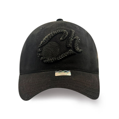 GORRA CURVA NEGRO STRASS AJUSTABLE