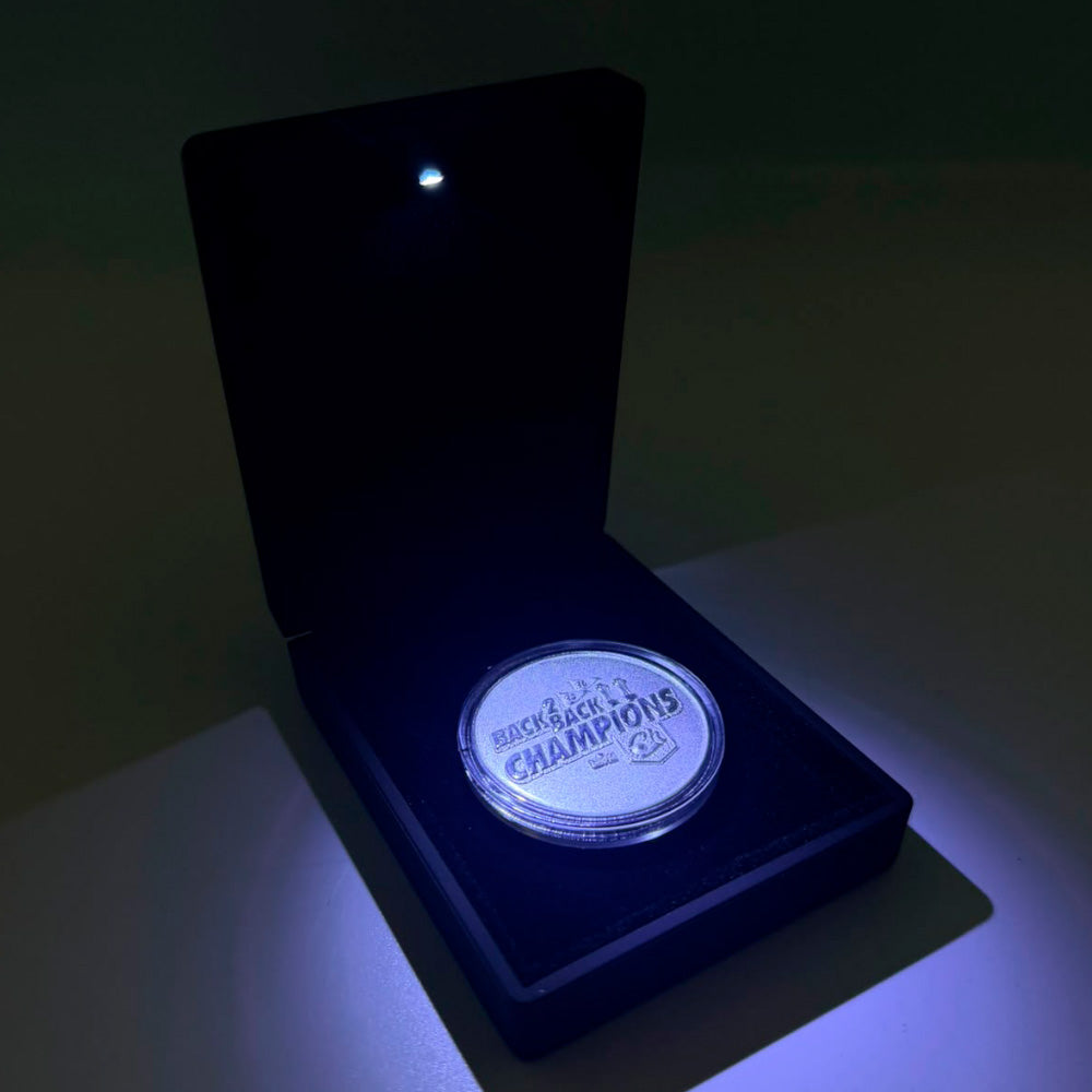 MONEDA CONMEMMORATIVA PLATA BACK 2 BACK BICAMPEONES LMP